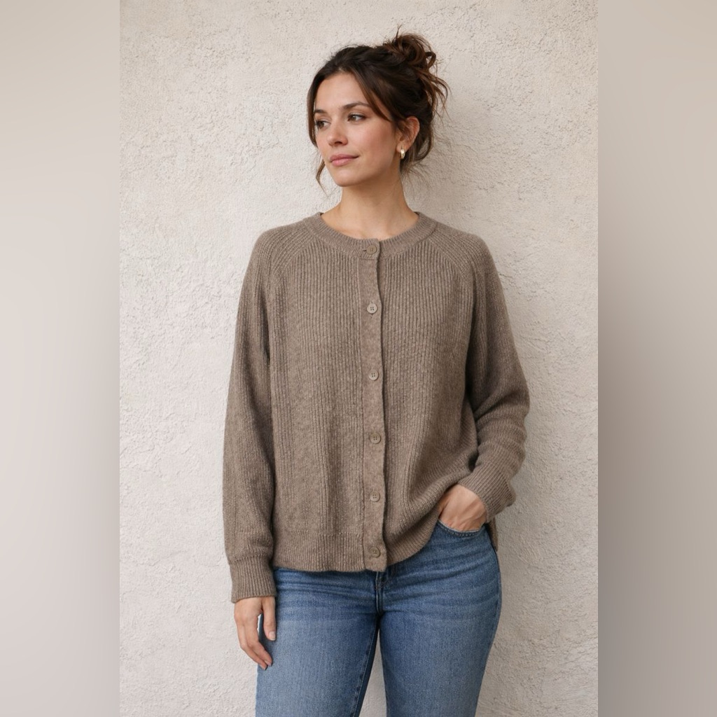 Kate Spade Saturday Front And Back Button Crewneck Cardigan Sweater.